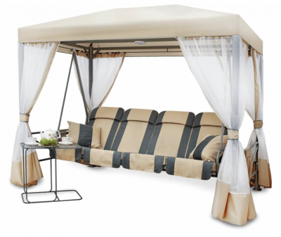 Беседка Премиум со столиком (бежевая) (Код: 2017-БС-61)