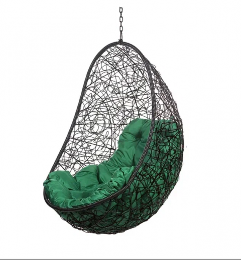 Кресло подвесное "Easy BS" Без Стойки, зеленая подушка