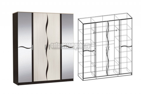 Шкаф 4-х створчатый Гардония 180 см