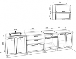 Кухня Глетчер 3,0 метра