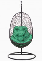 Кресло подвесное "Easy Black зеленая подушка