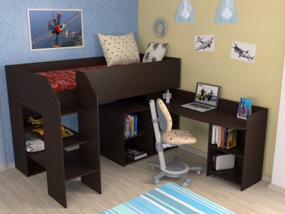 Детская кровать-чердак Теремок-2 Texno