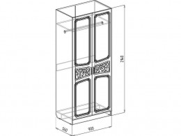 Шкаф 2х 0,9 Тиффани 90 см