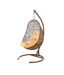 Кресло подвесное "Easy Brown  бежевая подушка