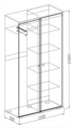 №17 Шкаф-купе Евро 110 см