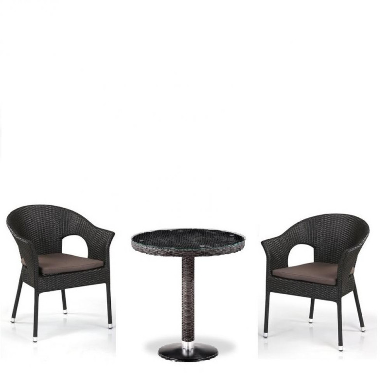 Кофейны комплект плетеной мебели T601/Y79A-W53 Brown (2+1) Кофейны комплект плетеной мебели T601/Y79A-W53 Brown (2+1)
