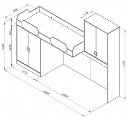 Кровать-чердак Дельта-18.04 верхняя