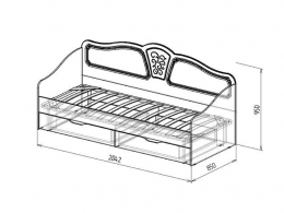 Кровать №4 с ящиками Тиффани 85 см