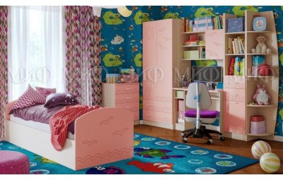 Модульная детская Юниор-2, матовый розовый