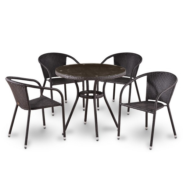 Комплект плетеной мебели T283ANT/Y137С-W51-4PCS Комплект плетеной мебели T283ANT/Y137С-W51-4PCS