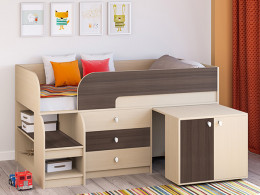 Кровать чердак Астра 9 V7 Белый/Белый