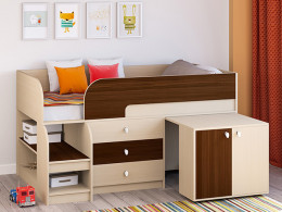 Кровать чердак Астра 9 V7 Белый/Белый