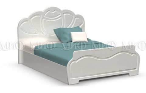 Гармония Кровать 1,6м (Белый глянец холодный, белый)