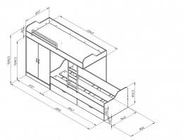 Детская кровать-чердак Дельта-18.04.01