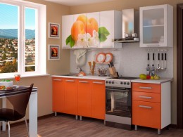 Глянцевый кухонный гарнитур BTS Персик 180 см