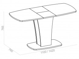 Кухонный стол  обеденный Бергамо 2 овальный