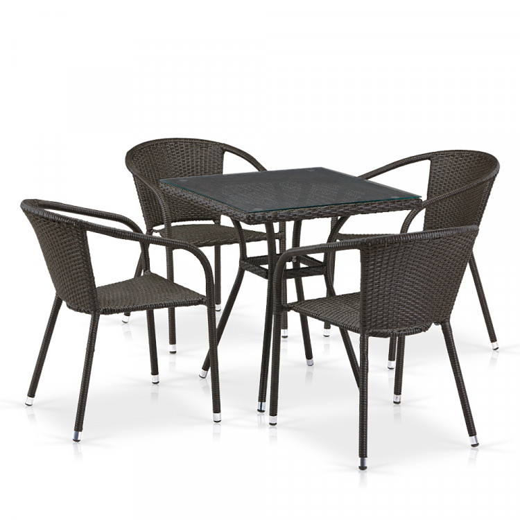 Комплект плетеной мебели T282BNT/Y137C-W53 Brown 4Pcs