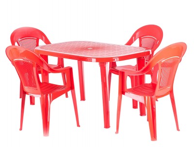 Набор пластиковой мебели овальный стол+Венеция, 4шт.