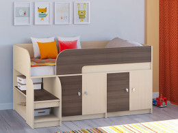 Кровать чердак Астра 9 V2 Белый/Белый