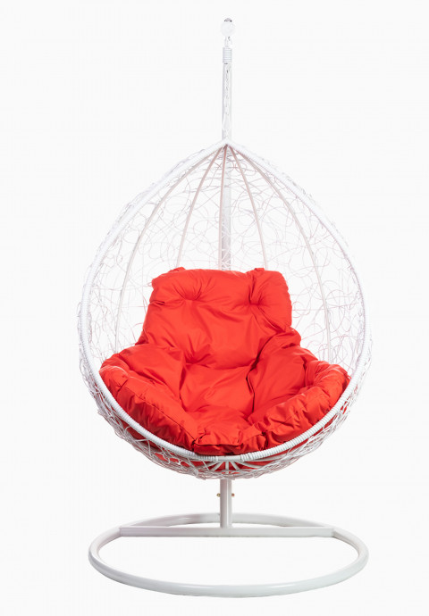 Кресло подвесное Tropica White R красная подушка