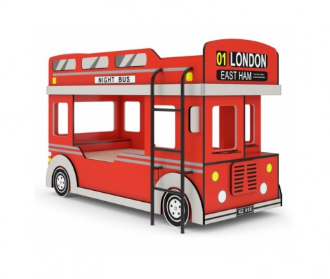 Двухъярусная кровать-машина Автобус 1