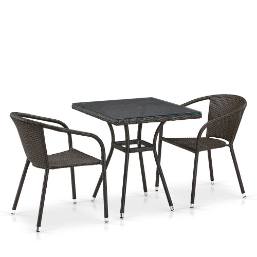 Комплект плетеной мебели T282BNT/Y137C-W53 Brown 2Pcs Комплект плетеной мебели T282BNT/Y137C-W53 Brown 2Pcs