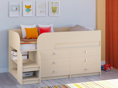 Кровать чердак Астра 9 V3 Белый/Белый