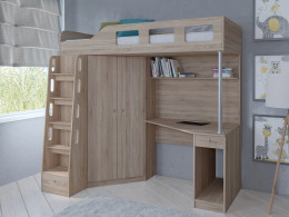 Кровать чердак Астра 7 Белый/Сонома