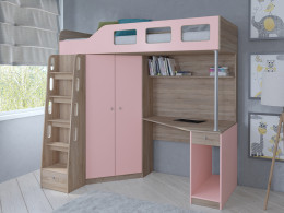 Кровать чердак Астра 7 Белый/Сонома