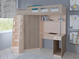 Кровать чердак Астра 7 Белый/Сонома