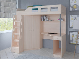 Кровать чердак Астра 7 Белый/Сонома