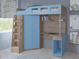 Кровать чердак Астра 7 Белый/Сонома