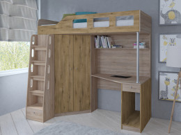 Кровать чердак Астра 7 Белый/Сонома