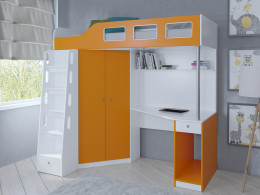 Кровать чердак Астра 7 Белый/Сонома