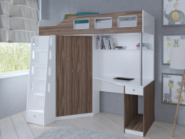 Кровать чердак Астра 7 Белый/Сонома