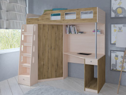 Кровать чердак Астра 7 Белый/Сонома