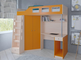 Кровать чердак Астра 7 Белый/Сонома