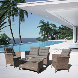 Комплект плетеной мебели из искусственного ротанга  AFM-804