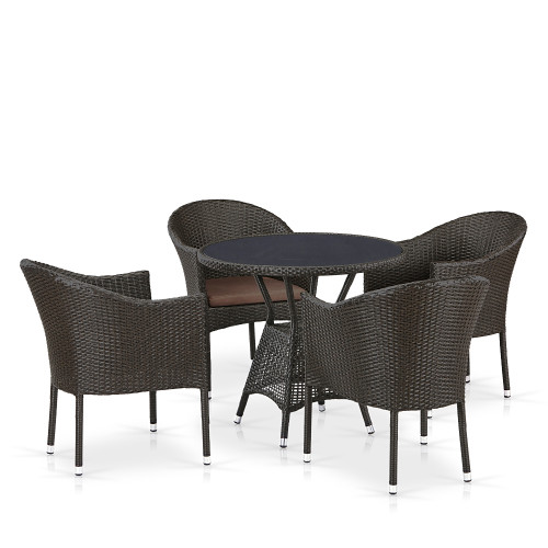 Комплект плетеной мебели T707ANS/Y350-W53 4Pcs Brown Комплект плетеной мебели T707ANS/Y350-W53 4Pcs Brown