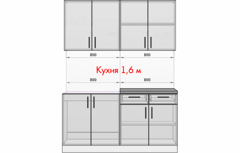 Кухня МДФ 2000 Техно-1, серо-голубой Кухня МДФ 2000 Техно-1, серо-голубой