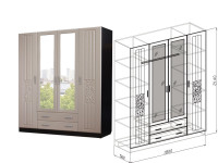 Шкаф 4х Роберта 180 см