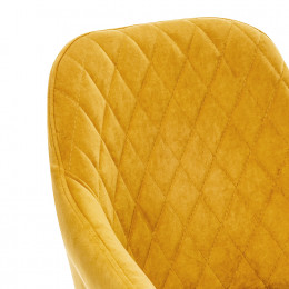 Стул с подлокотниками Leset Слим, каркас Белый, велюр Горчица