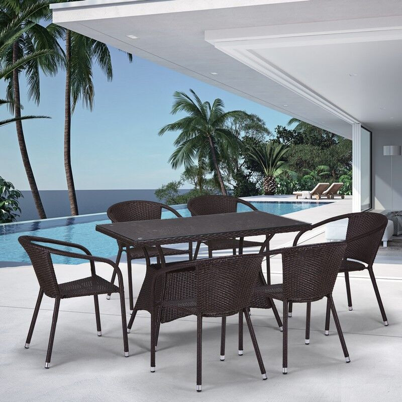 Комплект плетеной мебели из искусственного ротанга T198D/Y137C-W53 6Pcs Комплект плетеной мебели из искусственного ротанга T198D/Y137C-W53 6Pcs