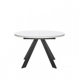 Стол раздвижной Leset Асгард, стекло Белое/опоры Черные