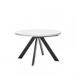 Стол раздвижной Leset Асгард, стекло Белое/опоры Черные