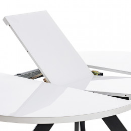 Стол раздвижной Leset Асгард, стекло Белое/опоры Черные