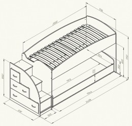 Детская двухъярусная кровать Дюймовочка-4/2
