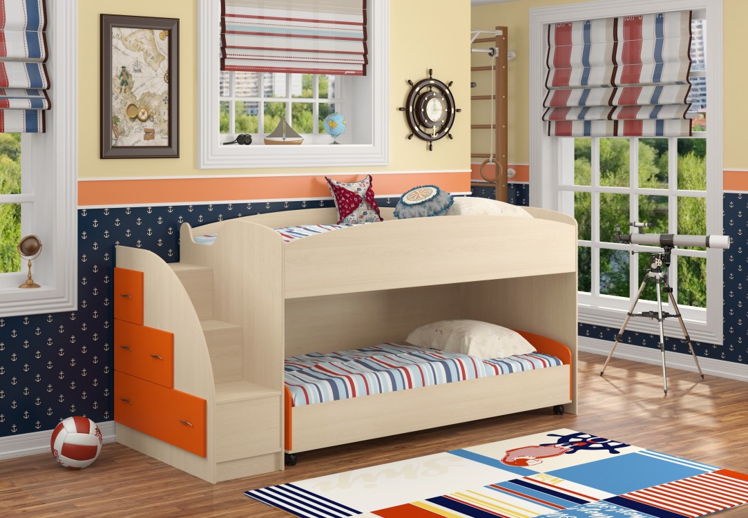 Детская двухъярусная кровать Дюймовочка-4/2