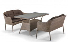 Комплект плетеной мебели из искусственного ротанга  T198A/S54A-W53 / T198B/S54B-W56