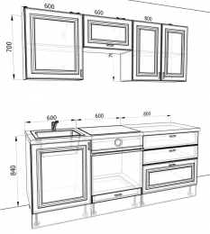 Кухня Ева 2,0 метра
